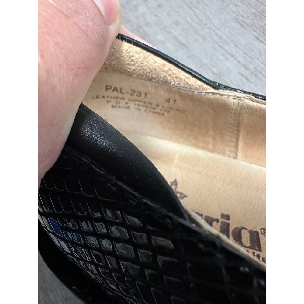 Alegria Paloma Textured Leather Mary Jane Shoes Black Size 41/11 - Picture 6 of 6